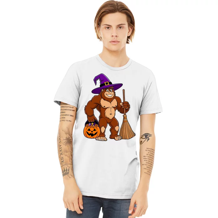 Funny Bigfoot Sasquatch Witch Halloween Costume Premium T-Shirt