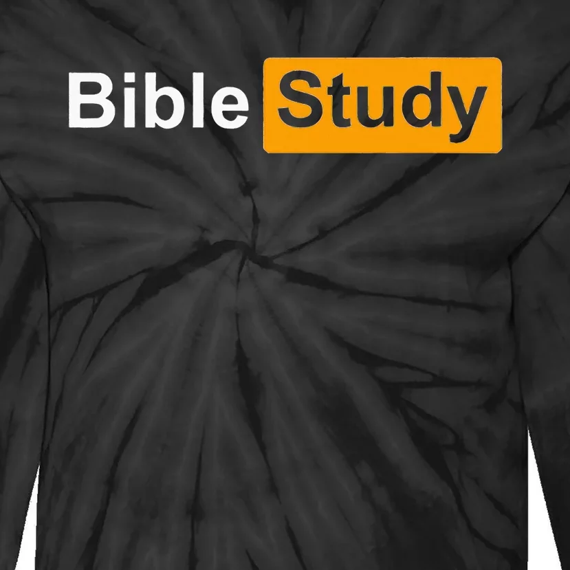 Funny Bible Study Hub Logo Sarcastic Adult Humor Tie-Dye Long Sleeve Shirt