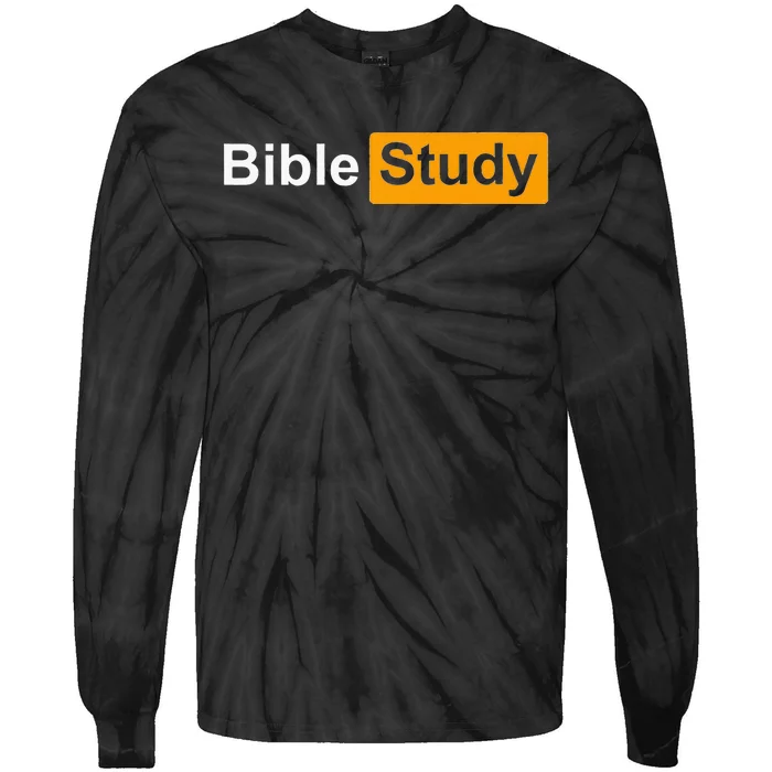 Funny Bible Study Hub Logo Sarcastic Adult Humor Tie-Dye Long Sleeve Shirt