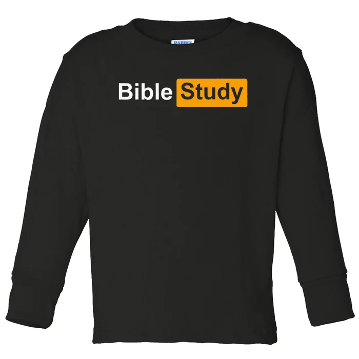 Funny Bible Study Hub Logo Sarcastic Adult Humor Toddler Long Sleeve Shirt