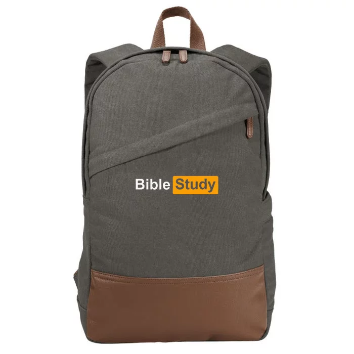 Funny Bible Study Hub Logo Sarcastic Adult Humor Cotton Canvas Backpack