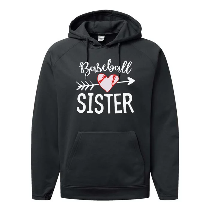 Funny Baseball Sister quote Sister cool Baseball Sister Performance Fleece Hoodie