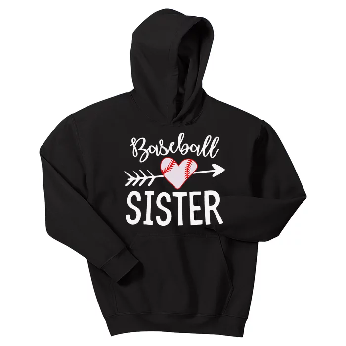 Funny Baseball Sister quote Sister cool Baseball Sister Kids Hoodie