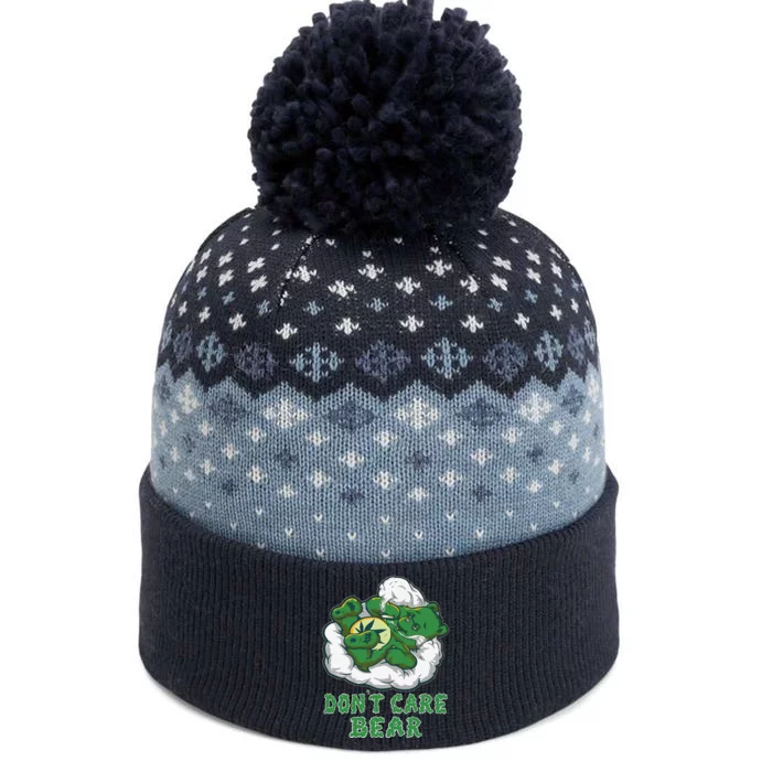 Funny Bear Smoking Weed Cannabis Marijuana 420 Stoner Gift The Baniff Cuffed Pom Beanie