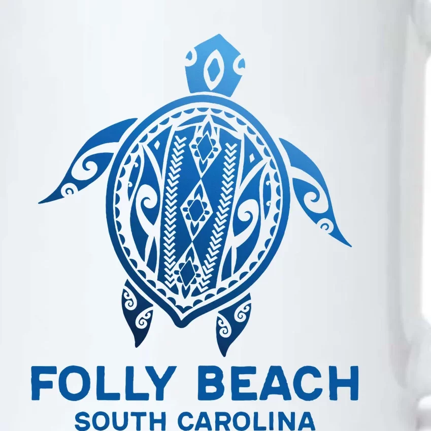 Folly Beach South Carolina Tattoo Blue Sea Turtle Souvenirs Black Color Changing Mug