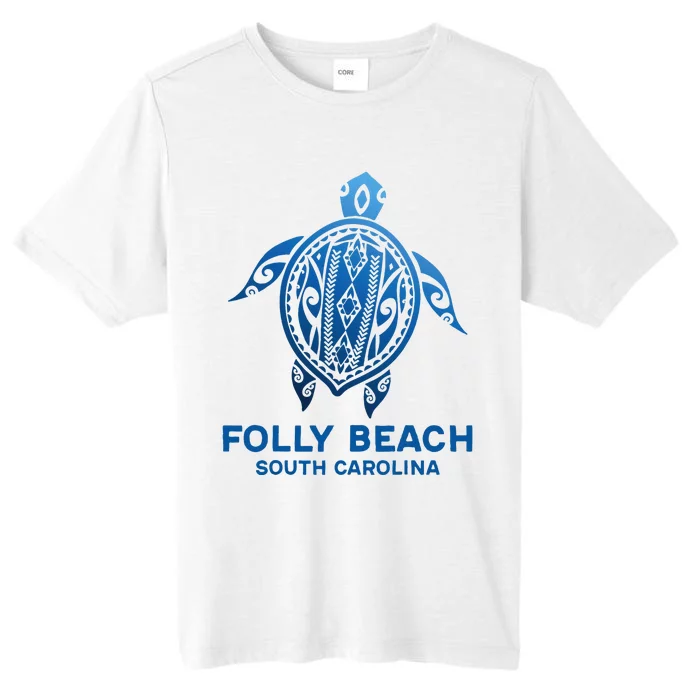 Folly Beach South Carolina Tattoo Blue Sea Turtle Souvenirs ChromaSoft Performance T-Shirt