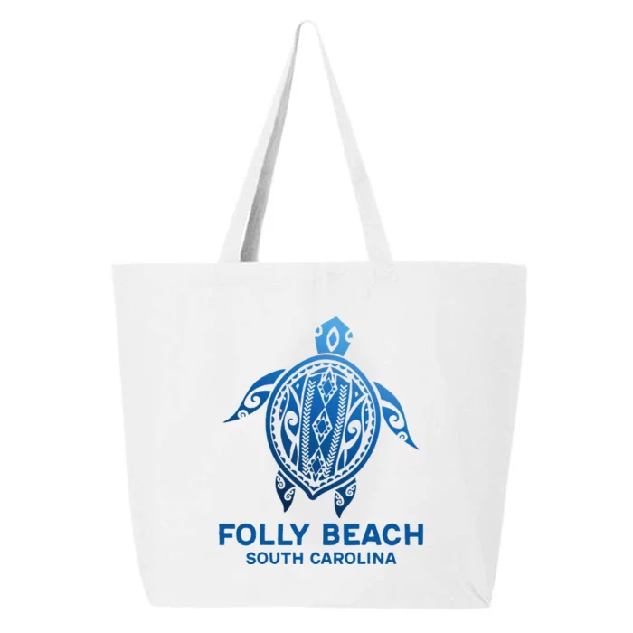 Folly Beach South Carolina Tattoo Blue Sea Turtle Souvenirs 25L Jumbo Tote