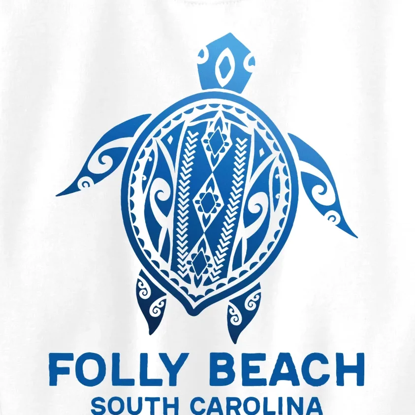 Folly Beach South Carolina Tattoo Blue Sea Turtle Souvenirs Kids Sweatshirt