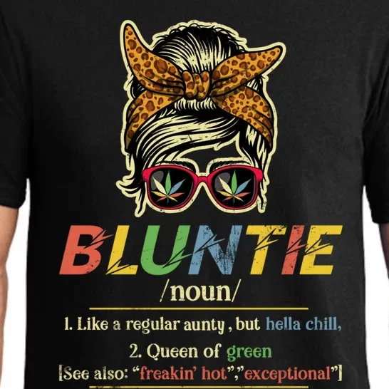 Funny Bluntie Stoner Aunt Auntie Weed Marijuana Pot Smoker Great Gift Pajama Set