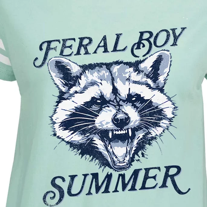 Feral Boy Summer Funny Raccoon Meme Trash Panda Raccoon Enza Ladies Jersey Football T-Shirt