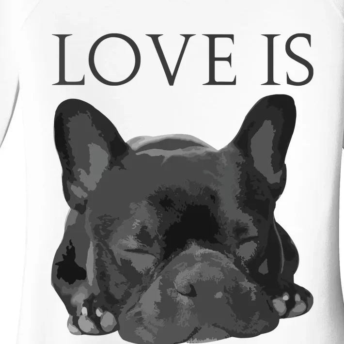 French Bulldog Shirts Love Is Cute Frenchie Dog Mom Gifts Tee Women's Perfect Tri Tunic Long Sleeve Shirt