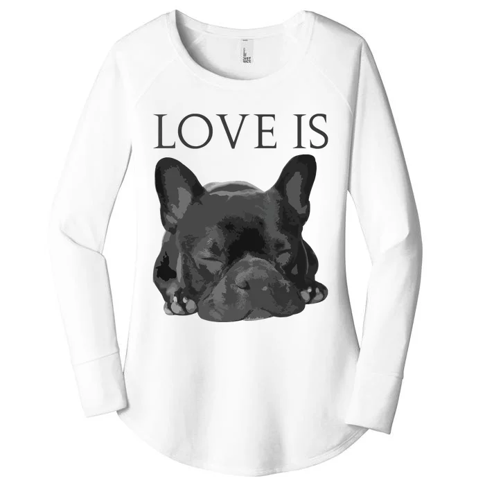 French Bulldog Shirts Love Is Cute Frenchie Dog Mom Gifts Tee Women's Perfect Tri Tunic Long Sleeve Shirt