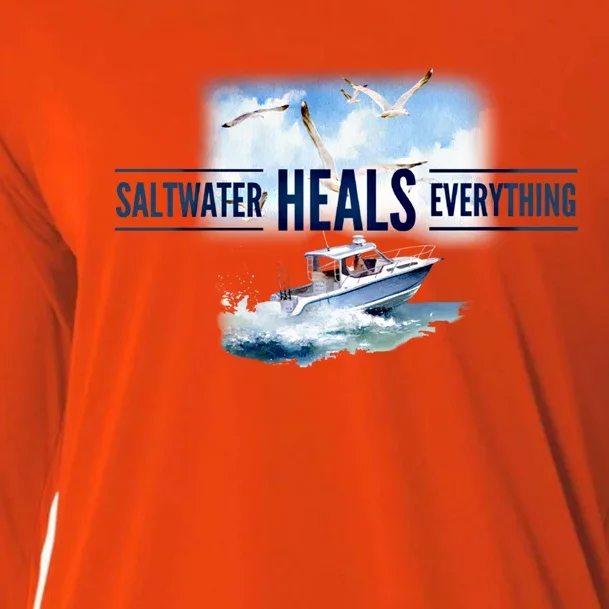 Florida Boating Saltwater Heals Everything Gift Cooling Performance Long Sleeve Crew