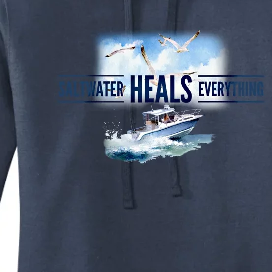 Florida Boating Saltwater Heals Everything Gift Women's Pullover Hoodie