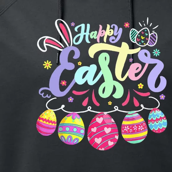 funnt Bunny Spring Easter Egg Hunt Easter Performance Fleece Hoodie