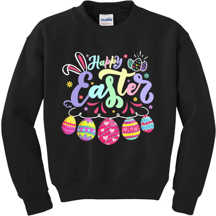 funnt Bunny Spring Easter Egg Hunt Easter Kids Sweatshirt