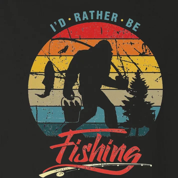 Funny Bigfoot Sasquatch Id Rather Be Fishing Toddler Long Sleeve Shirt