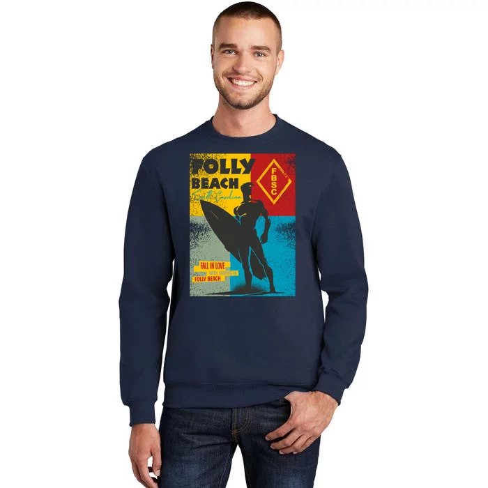 Folly Beach St Carolina Surfer Silhouette Sweatshirt