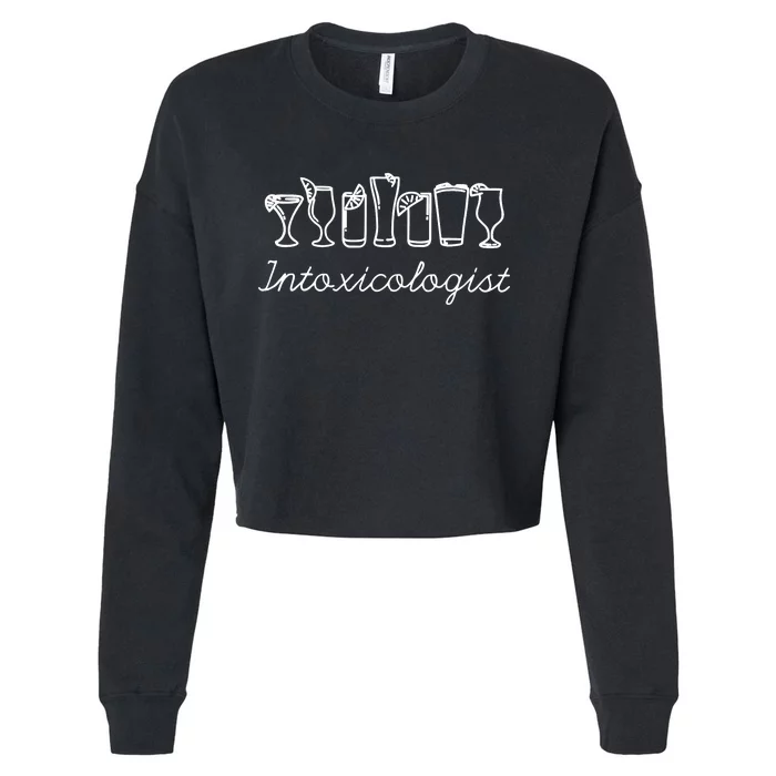 Funny Bartender Shirts For Wo Intoxicologist Bartending Cropped Pullover Crew