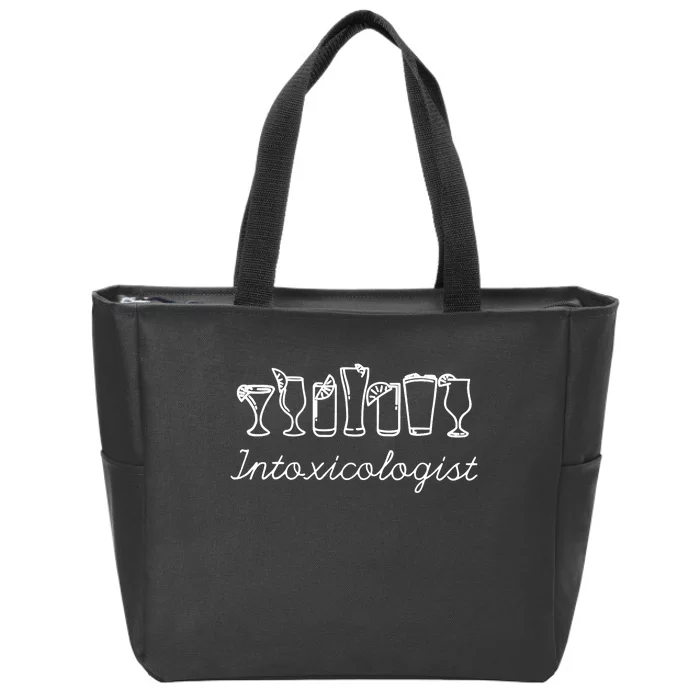 Funny Bartender Shirts For Wo Intoxicologist Bartending Zip Tote Bag