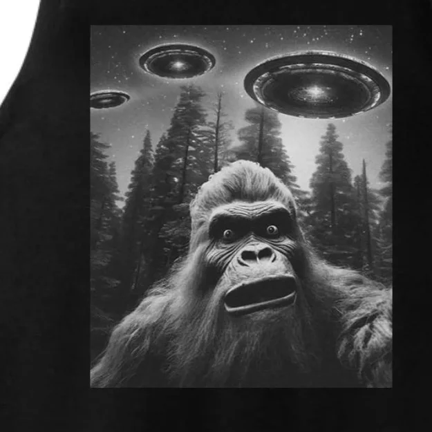 Funny Bigfoot Sasquatch Alien Ufo Ladies Tri-Blend Wicking Tank