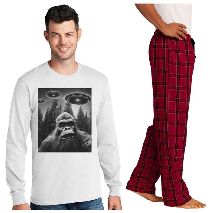 Funny Bigfoot Sasquatch Alien Ufo Long Sleeve Pajama Set