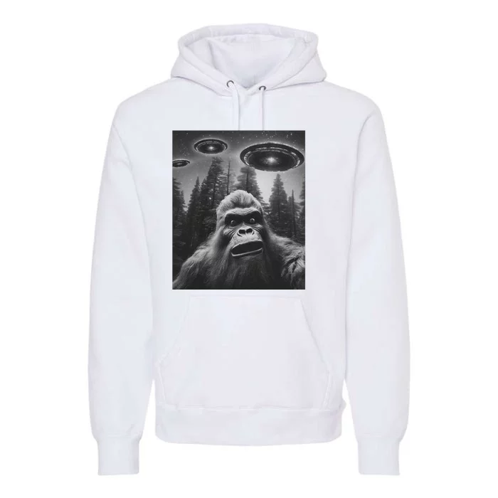 Funny Bigfoot Sasquatch Alien Ufo Premium Hoodie