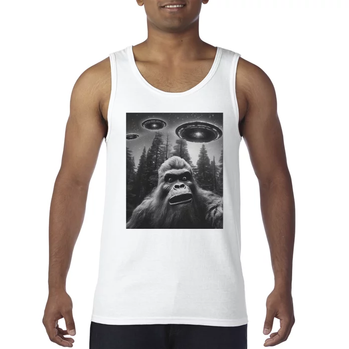 Funny Bigfoot Sasquatch Alien Ufo Tank Top