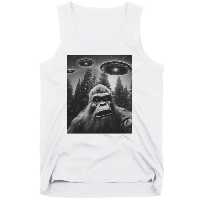 Funny Bigfoot Sasquatch Alien Ufo Tank Top