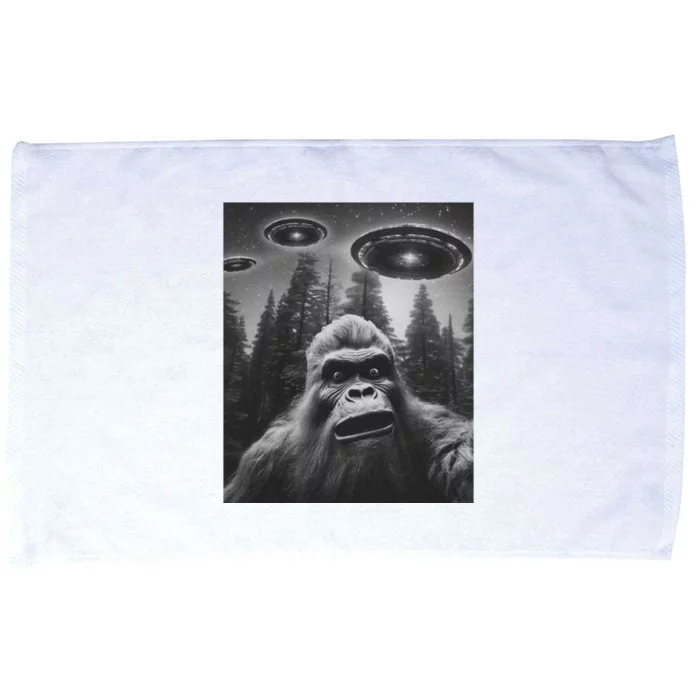 Funny Bigfoot Sasquatch Alien Ufo Microfiber Hand Towel