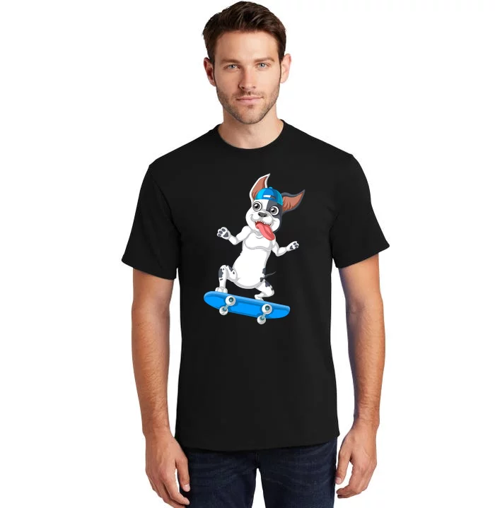 French Bulldog Skateboarding Tall T-Shirt