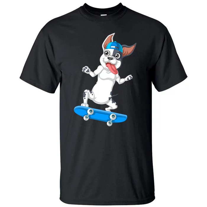 French Bulldog Skateboarding Tall T-Shirt