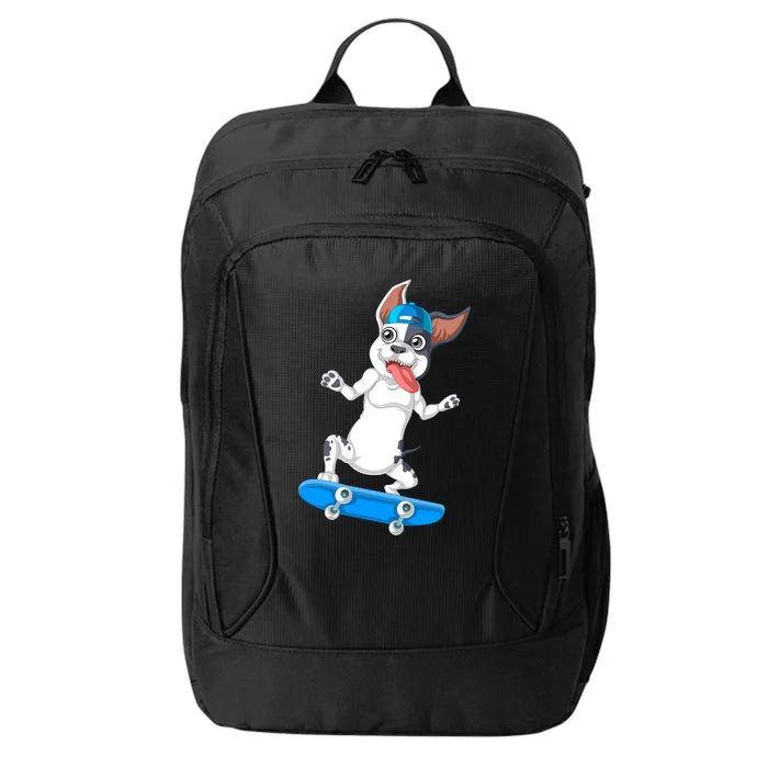 French Bulldog Skateboarding City Backpack