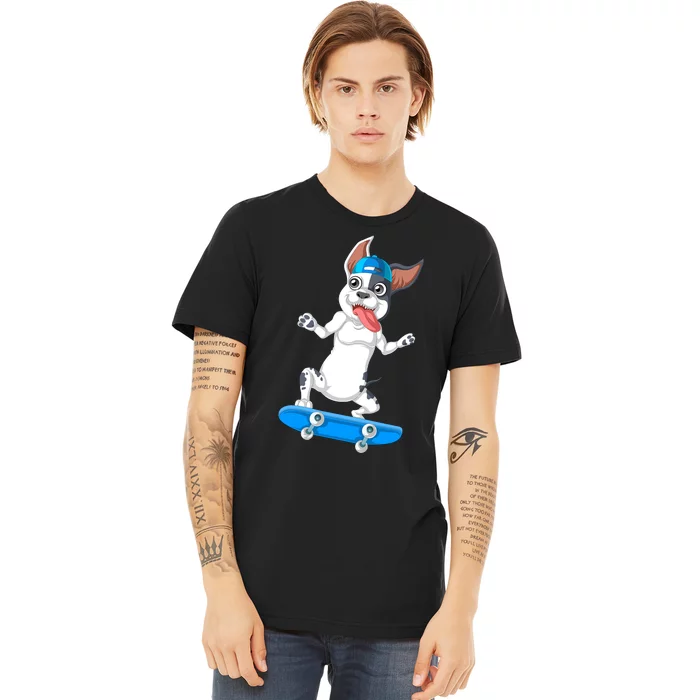 French Bulldog Skateboarding Premium T-Shirt