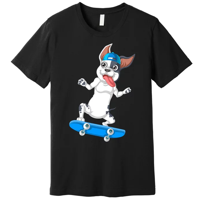 French Bulldog Skateboarding Premium T-Shirt