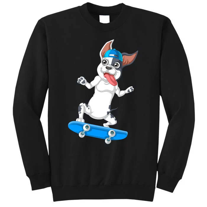 French Bulldog Skateboarding Tall Sweatshirt