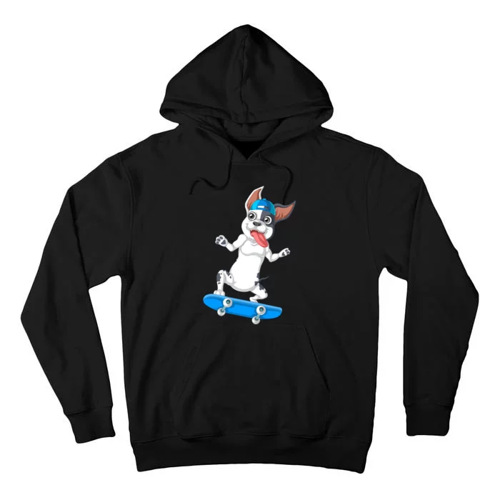 French Bulldog Skateboarding Tall Hoodie