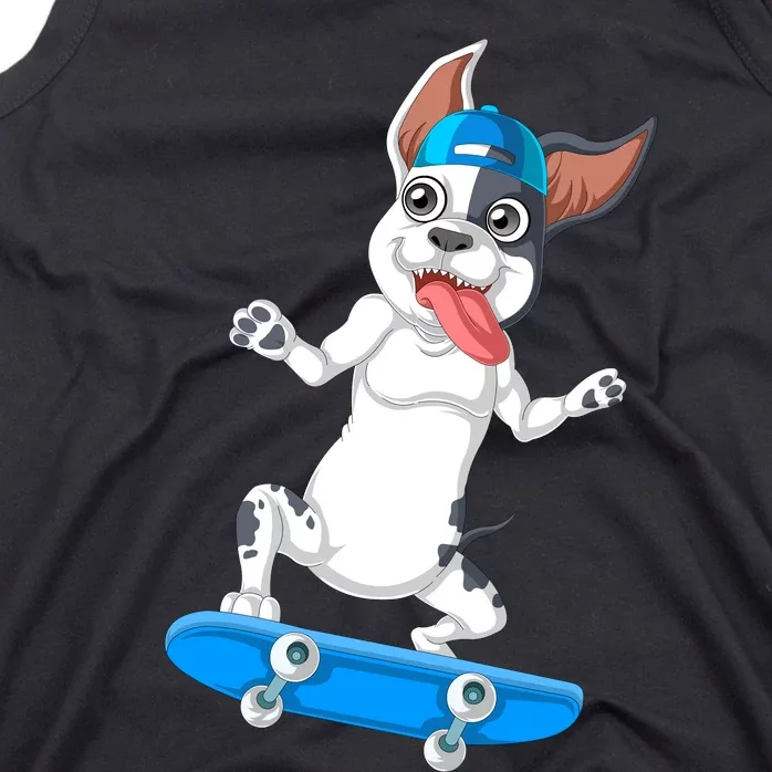 French Bulldog Skateboarding Tank Top