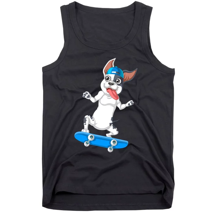 French Bulldog Skateboarding Tank Top