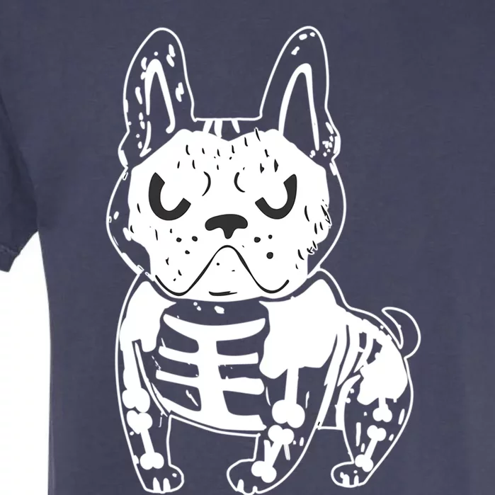 French Bulldog Skeleton Ghost Halloween Costume Gift Garment-Dyed Heavyweight T-Shirt