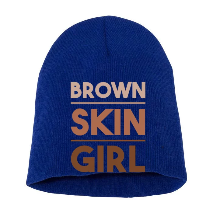 Funny Brown Skin Gift Melanin Queen Juneteenth Funny Gift Short Acrylic Beanie