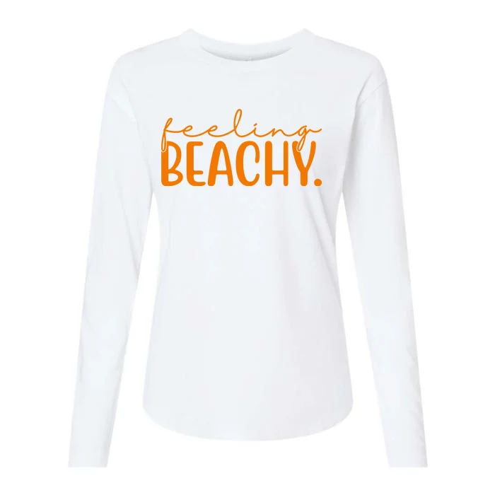 Feeling Beachy Summer Vacation Womens Cotton Relaxed Long Sleeve T-Shirt