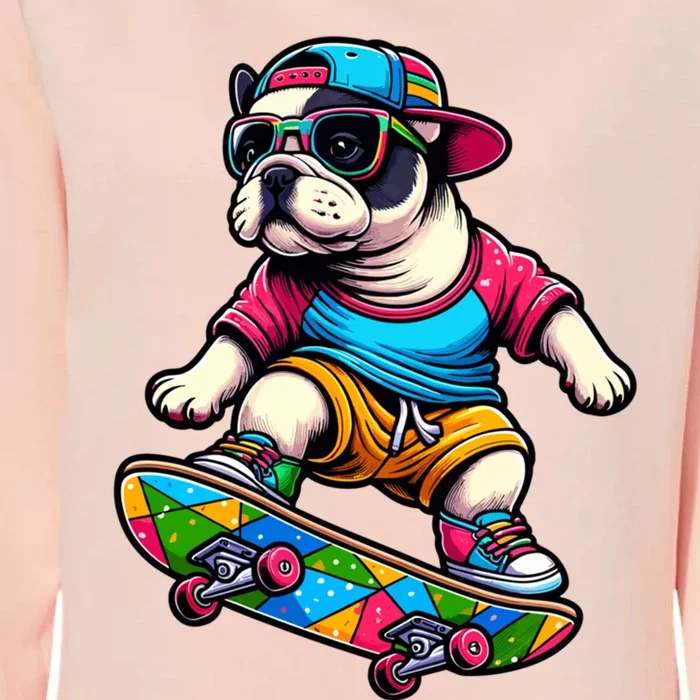 French Bulldog Skater Skateboarding Skateboard Skateboarder Cool Gift Womens California Wash Sweatshirt