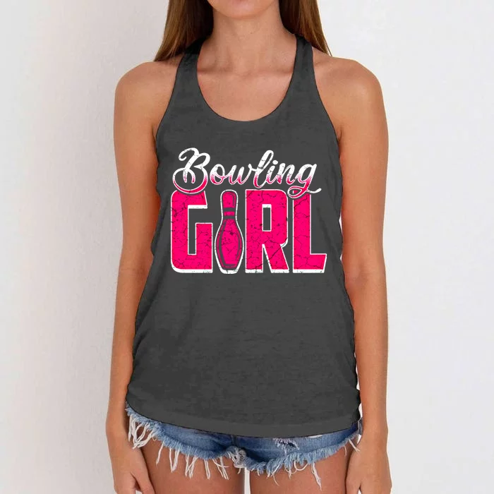 Funny Bowl Sports Bowling Gift Women's Knotted Racerback Tank