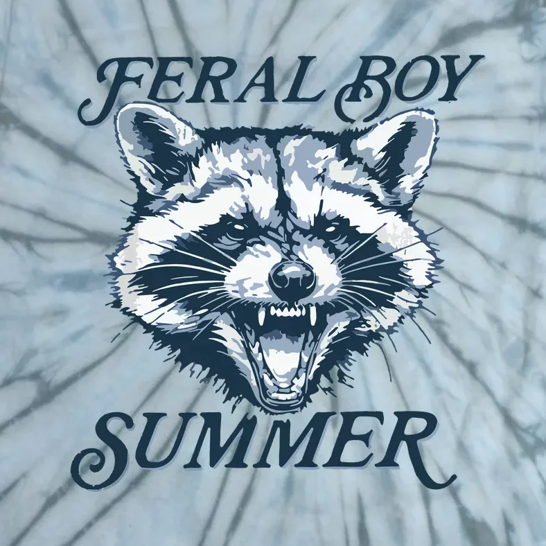 Feral Boy Summer Funny Raccoon Meme Trash Panda Raccoon Tie-Dye T-Shirt