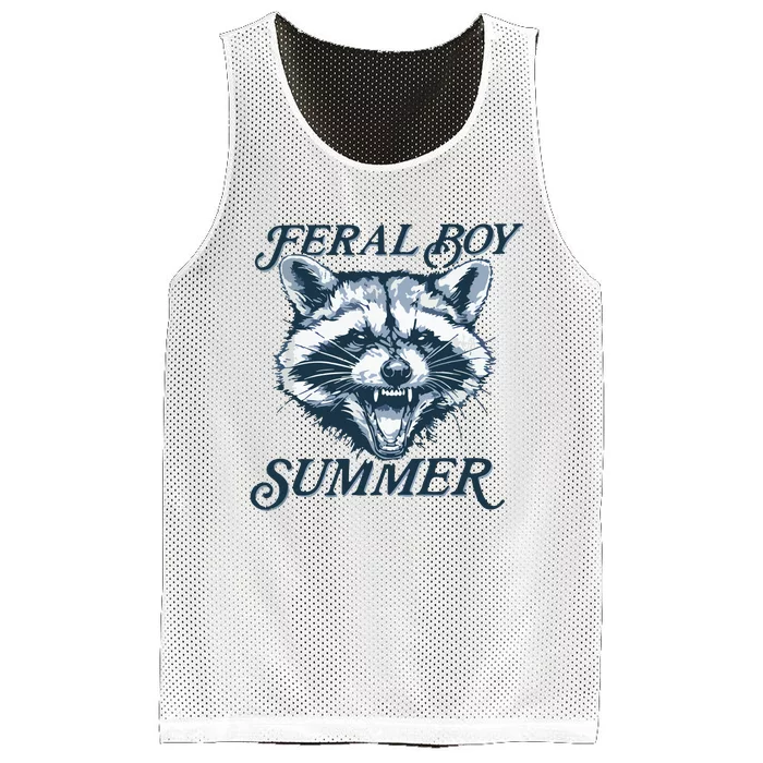 Feral Boy Summer Funny Raccoon Meme Trash Panda Raccoon Mesh Reversible Basketball Jersey Tank