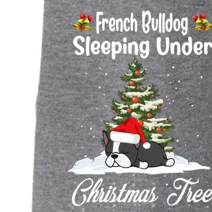 French Bulldog Sleeping Under Christmas Tree Funny Xmas Doggie 3-End Fleece Hoodie