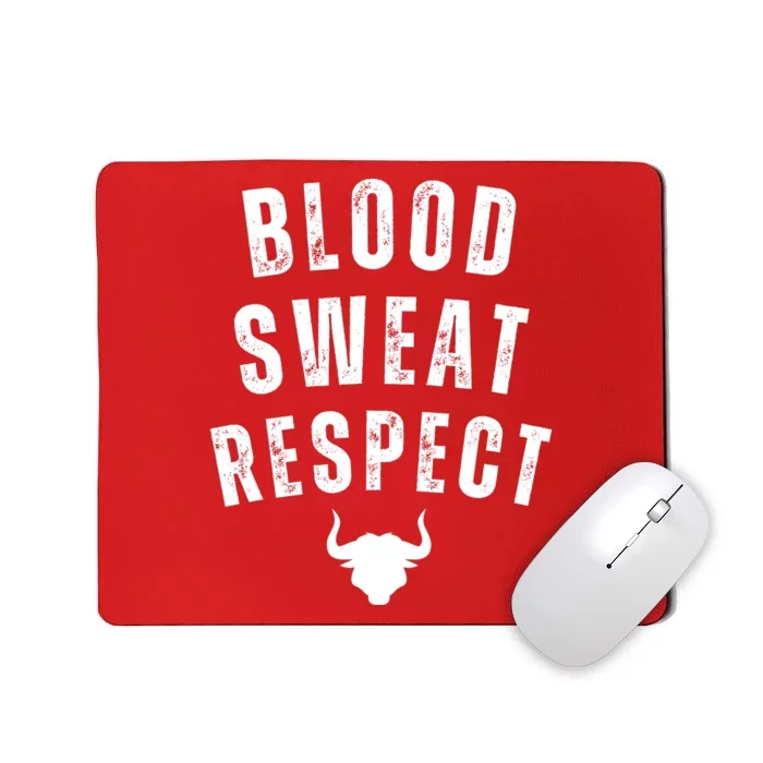 Funny BLOOD SWEAT RESPECT FIRST TWO YOU GIVE LAST ONE YOU EARN Mousepad