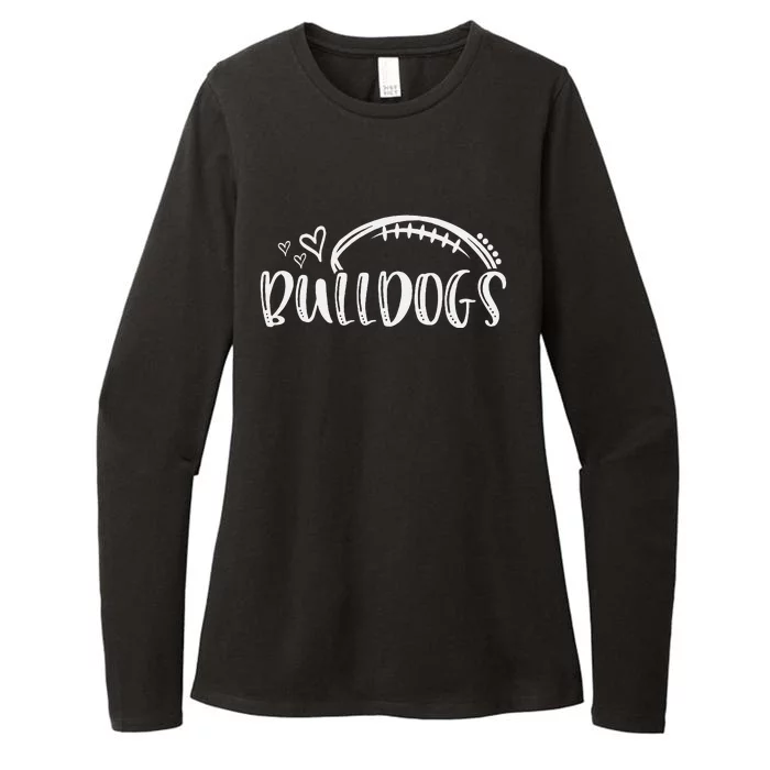 Football Bulldogs School Sports Fan Team Spirit Womens CVC Long Sleeve Shirt