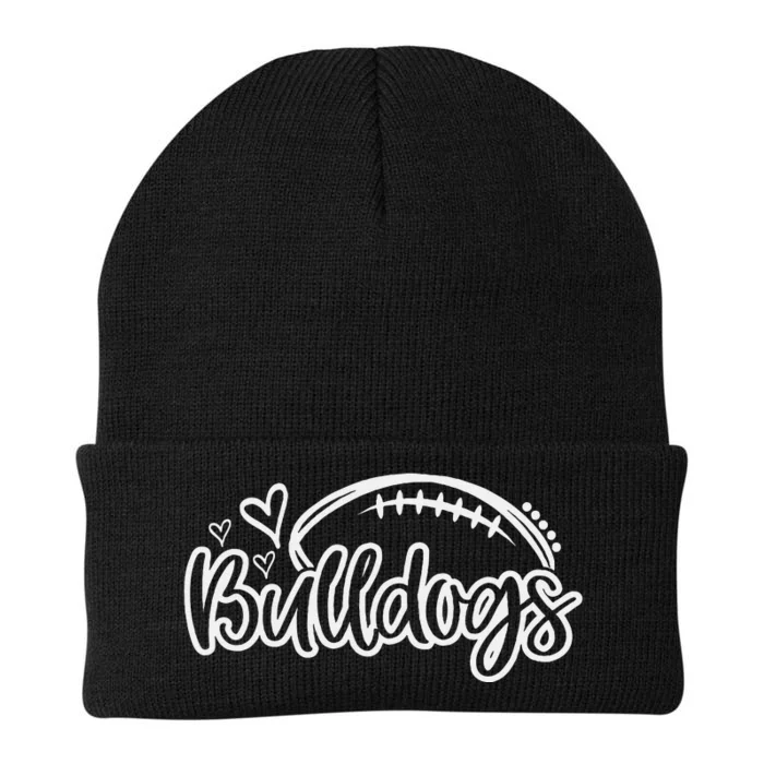 Football Bulldogs School Sports Fan Team Spirit Knit Cap Winter Beanie